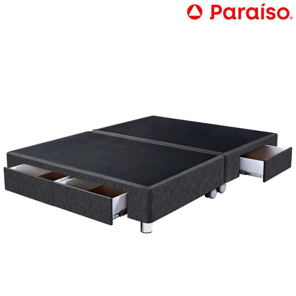 Cama Box Tarima PARAISO C/Cajones Queen Charcoal