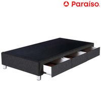 Cama Box Tarima PARAISO C/Cajones 1.5 Plazas Charcoal