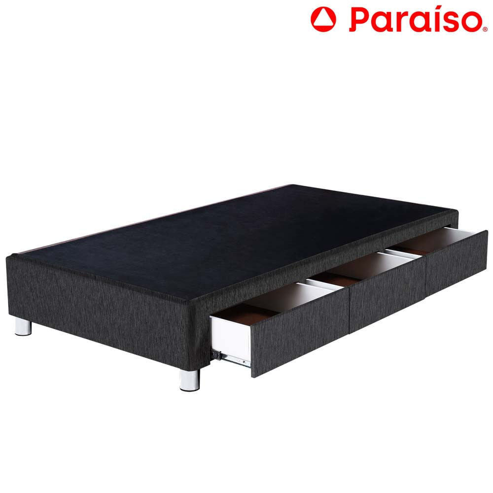 Cama Box Tarima PARAISO C/Cajones 1.5 Plazas Charcoal