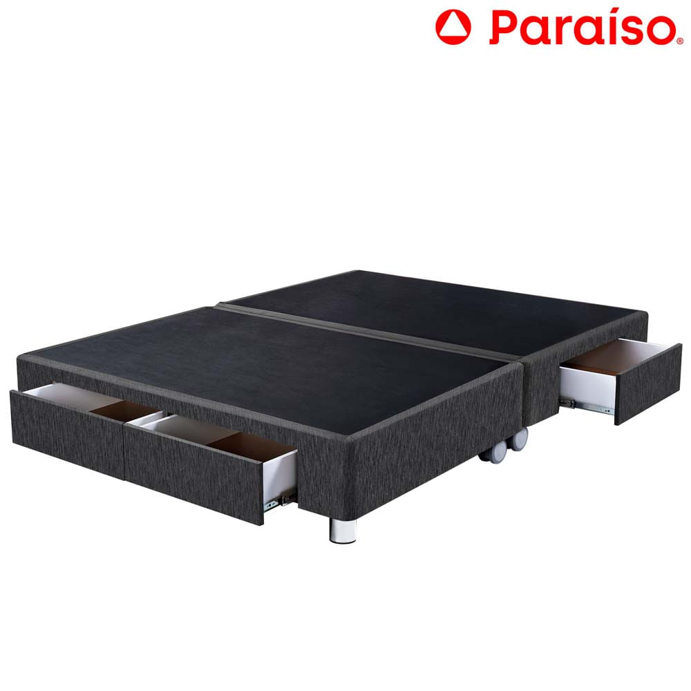 Cama Box Tarima PARAISO C/Cajones King Charcoal