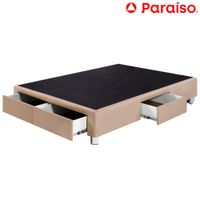 Cama Box Tarima PARAISO C/Cajones 2 Plazas Champagne