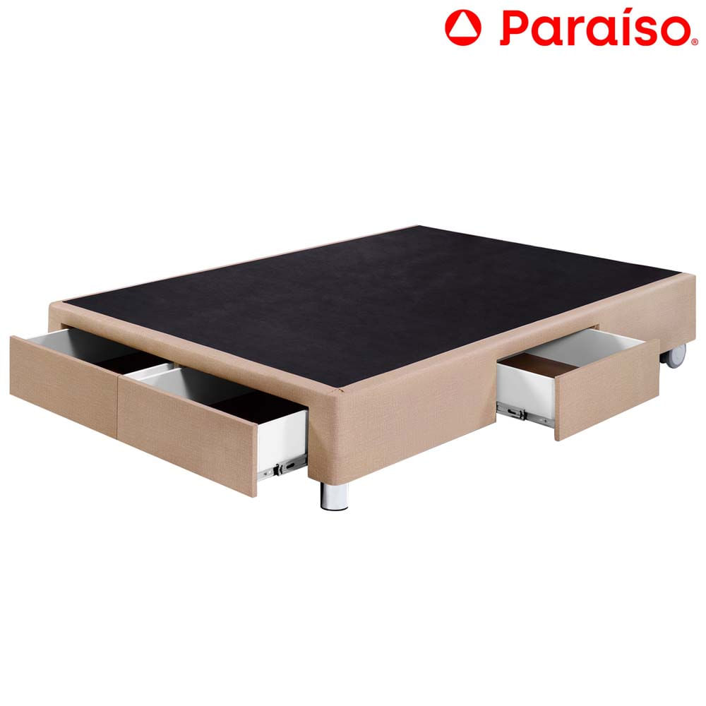 Cama Box Tarima PARAISO C/Cajones 2 Plazas Champagne
