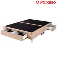 Cama Box Tarima PARAISO C/Cajones Queen Champagne