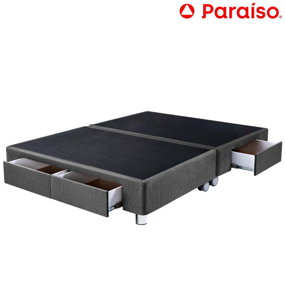 Cama Box Tarima PARAISO C/Cajones King Gris