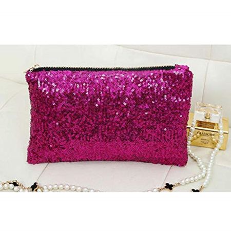 Bolso de mano sobre glitter - Fucsia