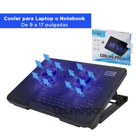 Cooler 2 Ventiladores Soporte de Enfriamiento de Laptop o Notebook 17