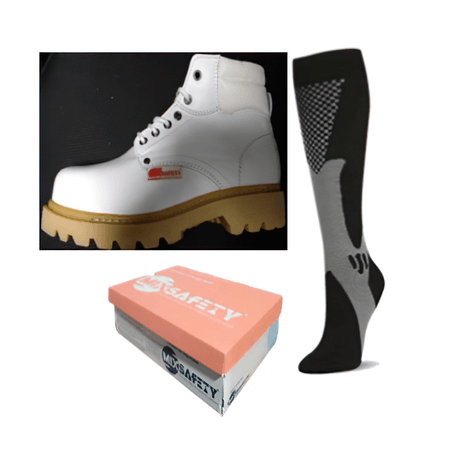 Kit Calzado Mix Safety Bloquier Blanco Puntera de Acero Talla 44