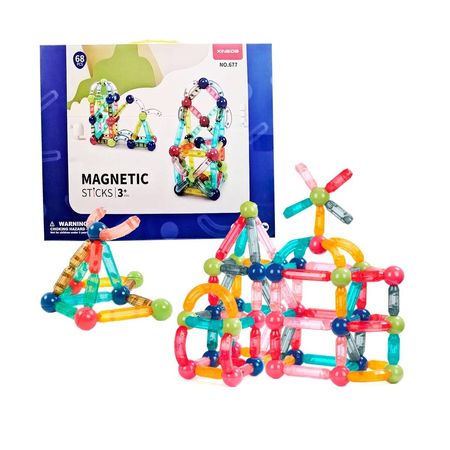 Juguete Educativo Bloques Imantados de Construcción 68 Pcs