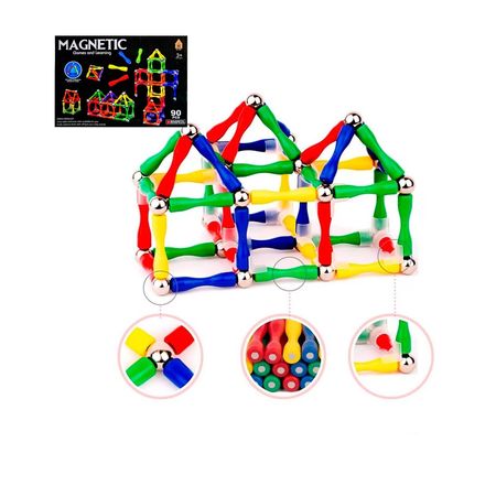 Juego Didáctico Bloque Magnético de Construcción 90pcs