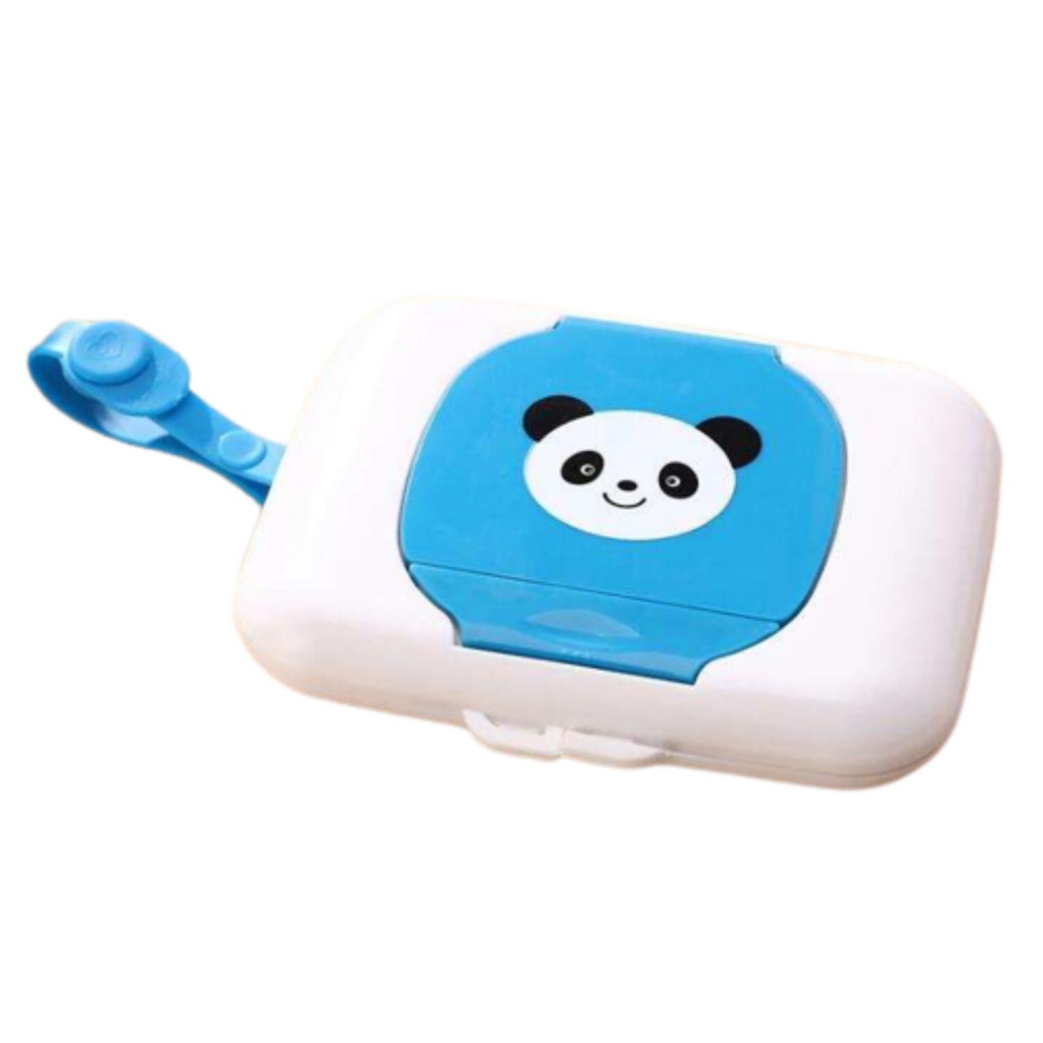 Porta Paños Pañitos Humedos Generico Panda Blanco Azul