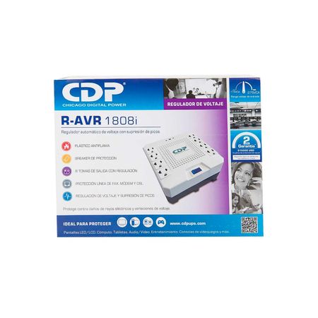 Estabilizador CDP R-AVR1808I-1800Va/100W 8 Salidas Blanco