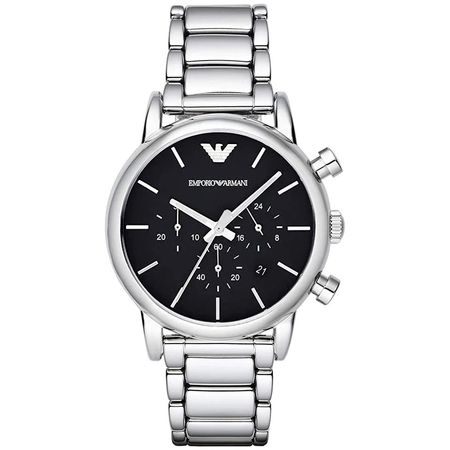 Reloj Emporio Armani Luigi AR1853 Fecha Acero Inoxidable Plateado Negro