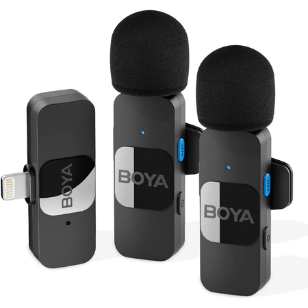 Micrófono Profesional para Iphone Inalámbrico Dual BOYA BY-V2