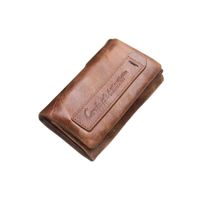 Billetera Porta Llaves de Cuero Contacts Marron