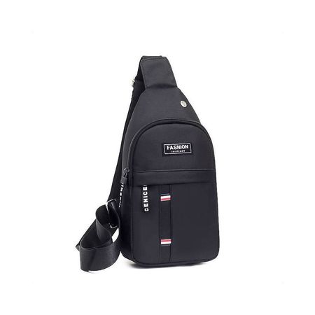 Mochila Morral Bandolera Negro Riñonera Cruzado Juvenil Antirrobo Con USB