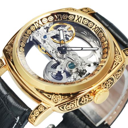 Reloj Forsining Cuero Negro 378