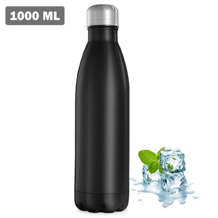 Botella de Agua Tomatodo de Acero Inoxidable 1000ml J03 Negro