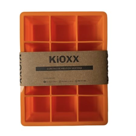 Cubeta de Hielo de Silicona KIOXX 12 Cavidades Naranja