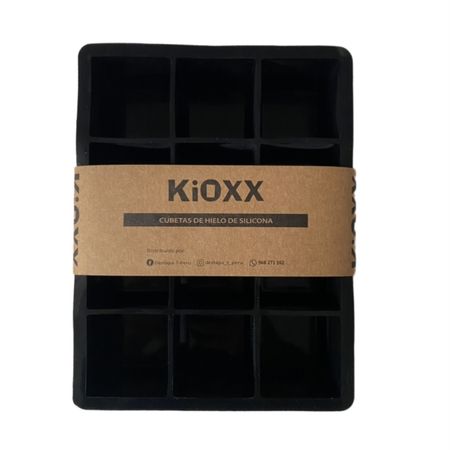 Cubeta de Hielo de Silicona KIOXX 12 Cavidades Negra