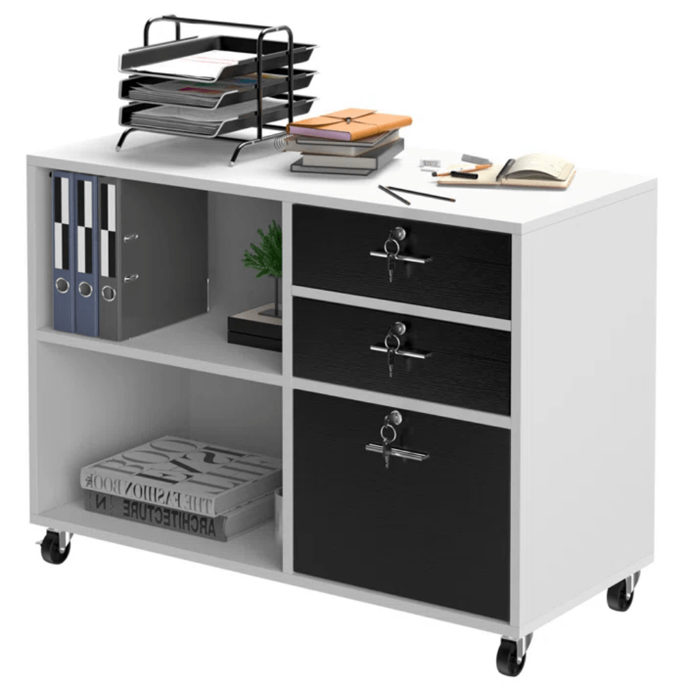 Mueble Archivador Bonno Loreta Blanco & Negro