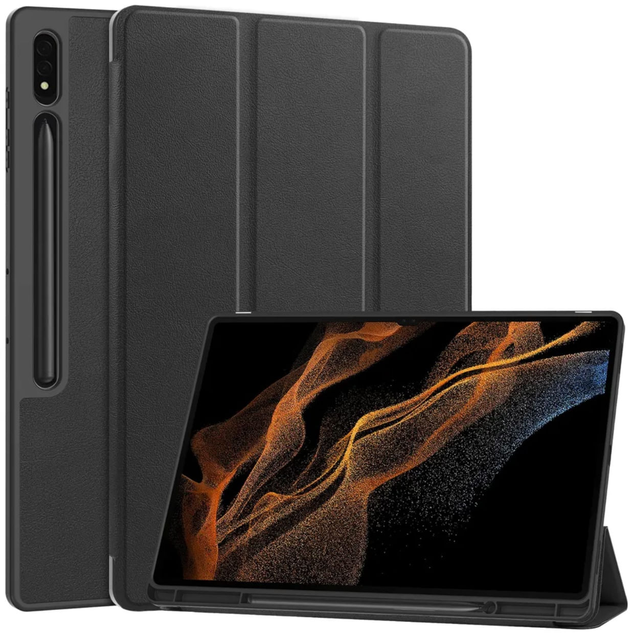 Funda Smart Cover con Porta Lapiz Tab S9 Negro