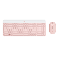 Kit Teclado y Mouse Logitech MK470 Slim Inalambrico conexión receptor USB Rosa