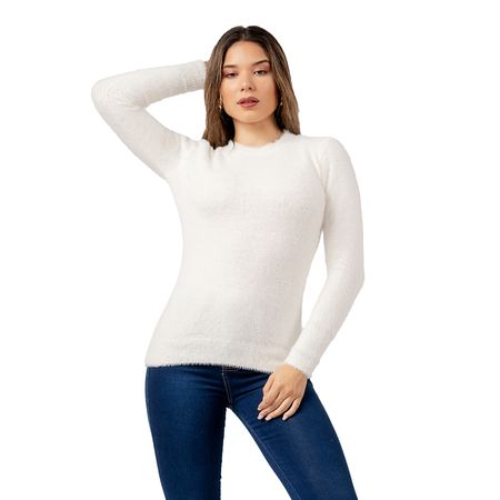 Polera Básico de Angora Color Blanco Polera B?sico de Angora  Color Blanco Talla XS