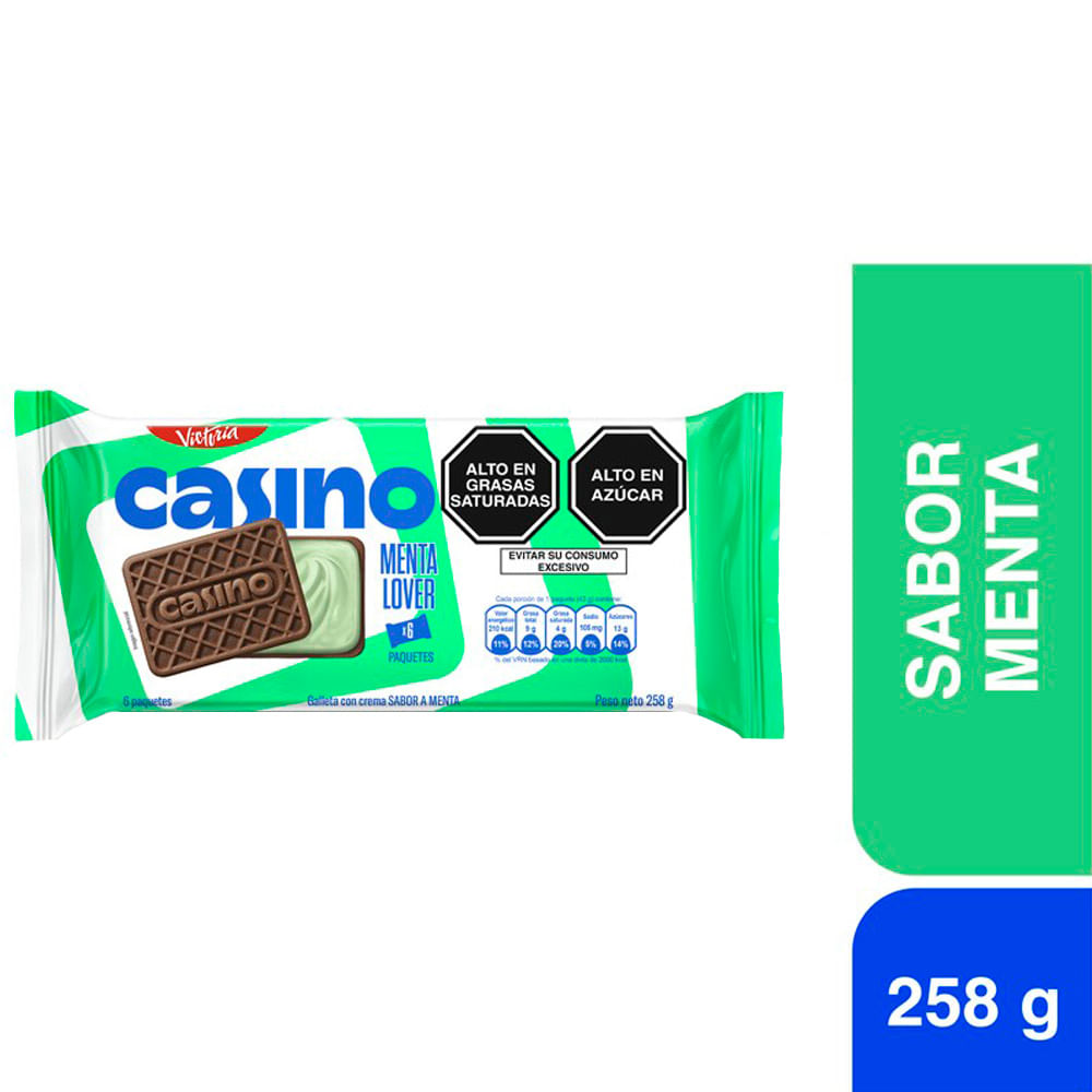 Galleta CASINO Sabor Menta Empaque 43g Paquete 6un