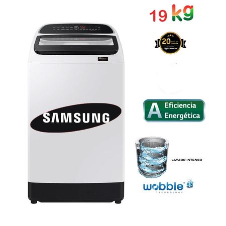 Lavadora Samsung carga superior 19Kg Wa19T6260Bw Blanco