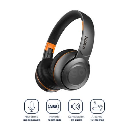 HUAKUA - Auriculares Bluetooth con micrófono, auriculares inalámbricos con  cancelación de ruido AI con botón de silencio 50 horas de tiempo de