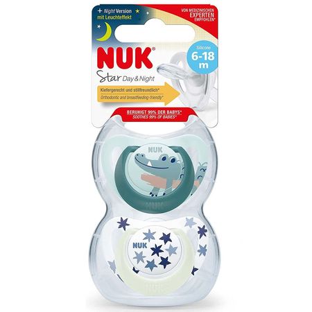 Chupón Nuk Star Día y Noche 6 a 18 Meses Niño 351073678300