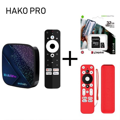 TV Box Hako Pro Android TV 4K S905Y4 Ultra HD Pack por 02 UN.