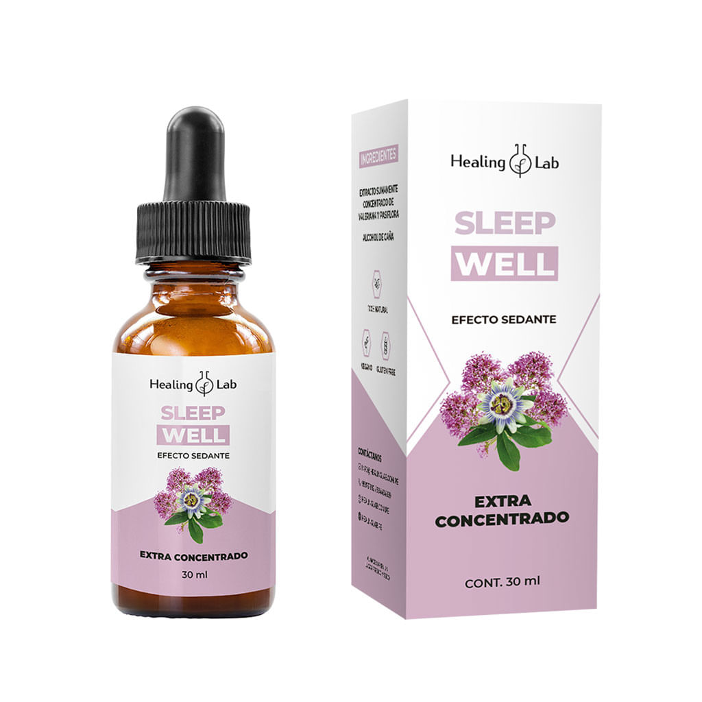 Suplemento Herbal Natural Sleep Well Healing Lab Gotero 30 ML