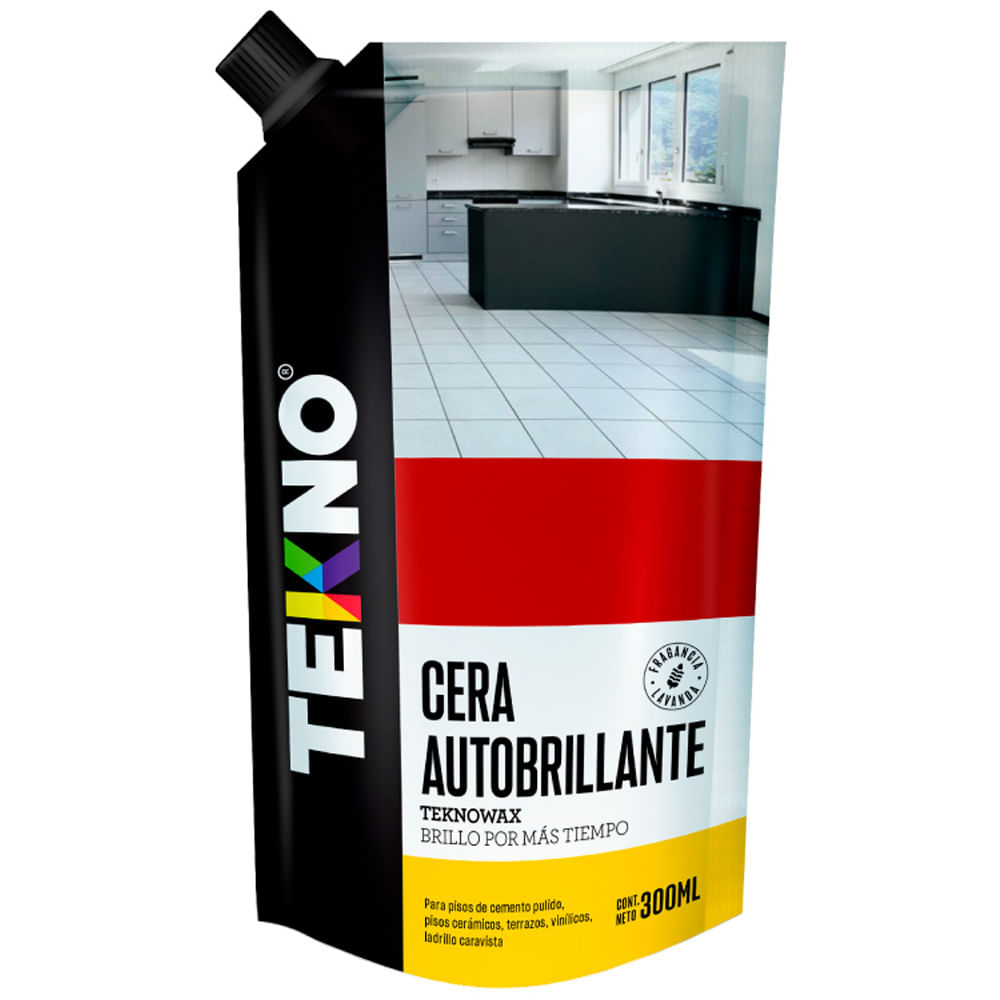 Cera líquida autobrillante TEKNO Roja Doypack 300ml