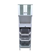 Verdulero Alacena Mueble de Cocina con Canasta y Gabinete en Blanco