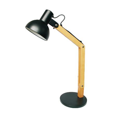 Lámpara de escritorio decorativa madera negro E27