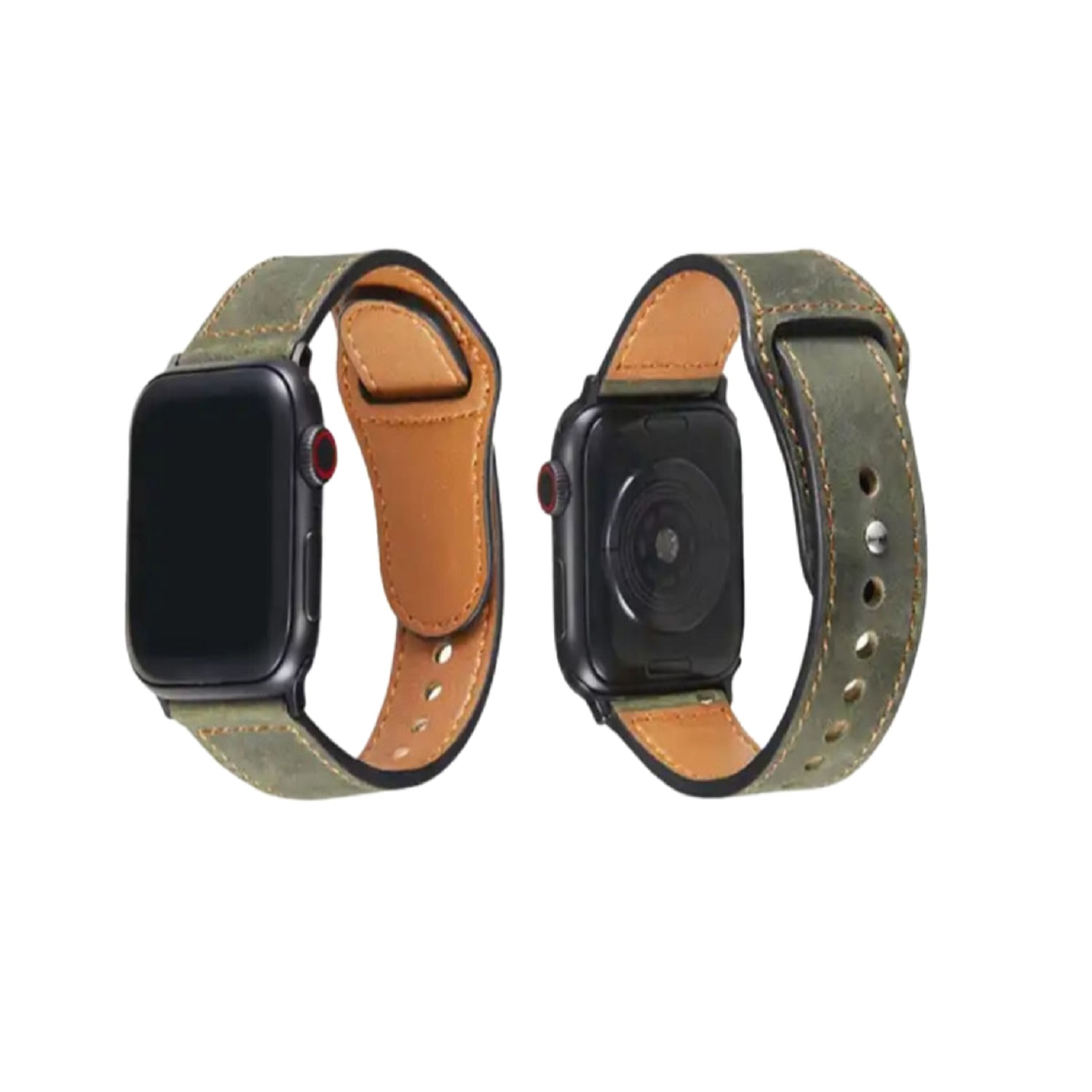 Correa Cuero para Apple Watch Verde Militar 42/44/45/49mm