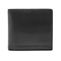 Billetera Fossil RFID Hombre con Monedero Negro Cuero SML 1548001