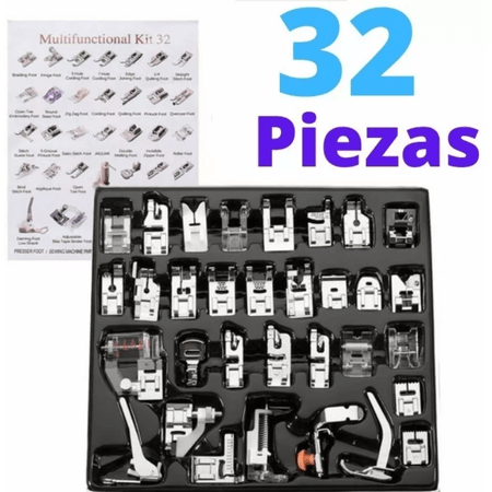 Kit de 32 Prensatelas para Máquinas de Coser Domésticas