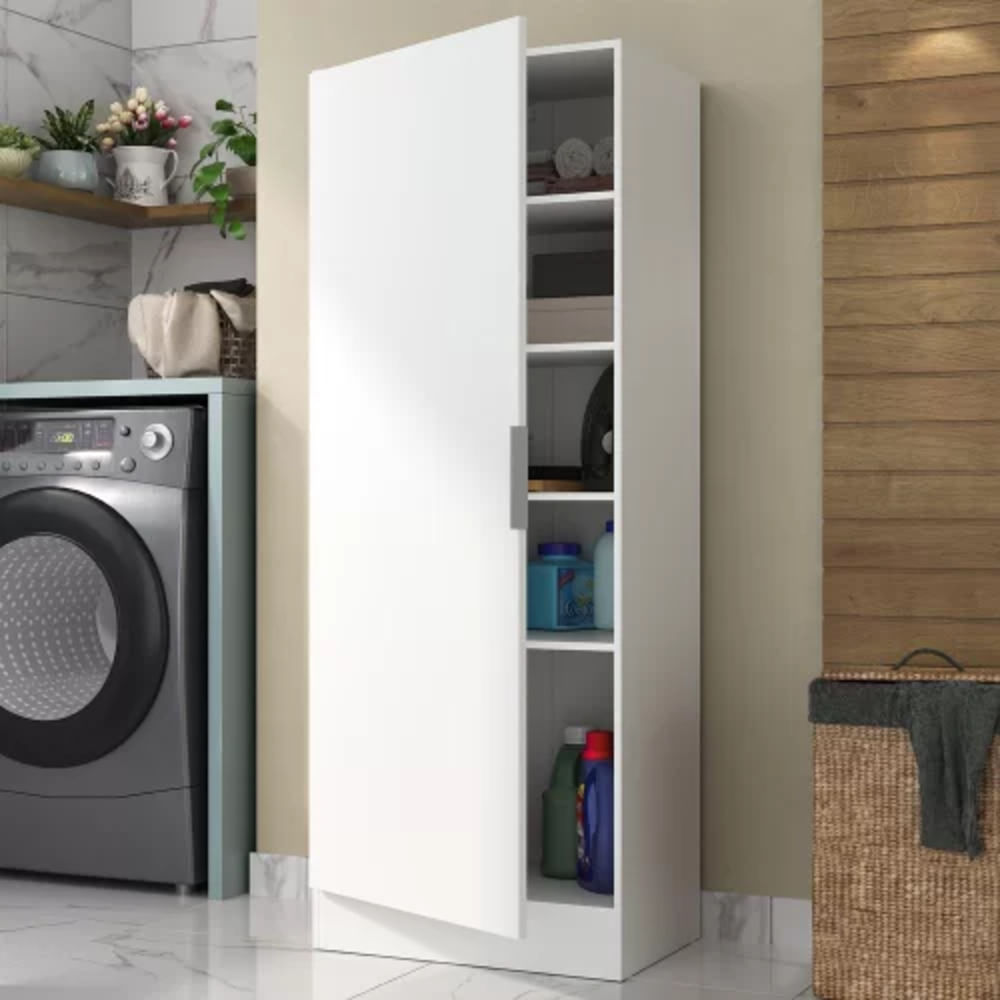 Mueble para lavanderia multiusos 1 puerta Jacob color blanco TU MESITA