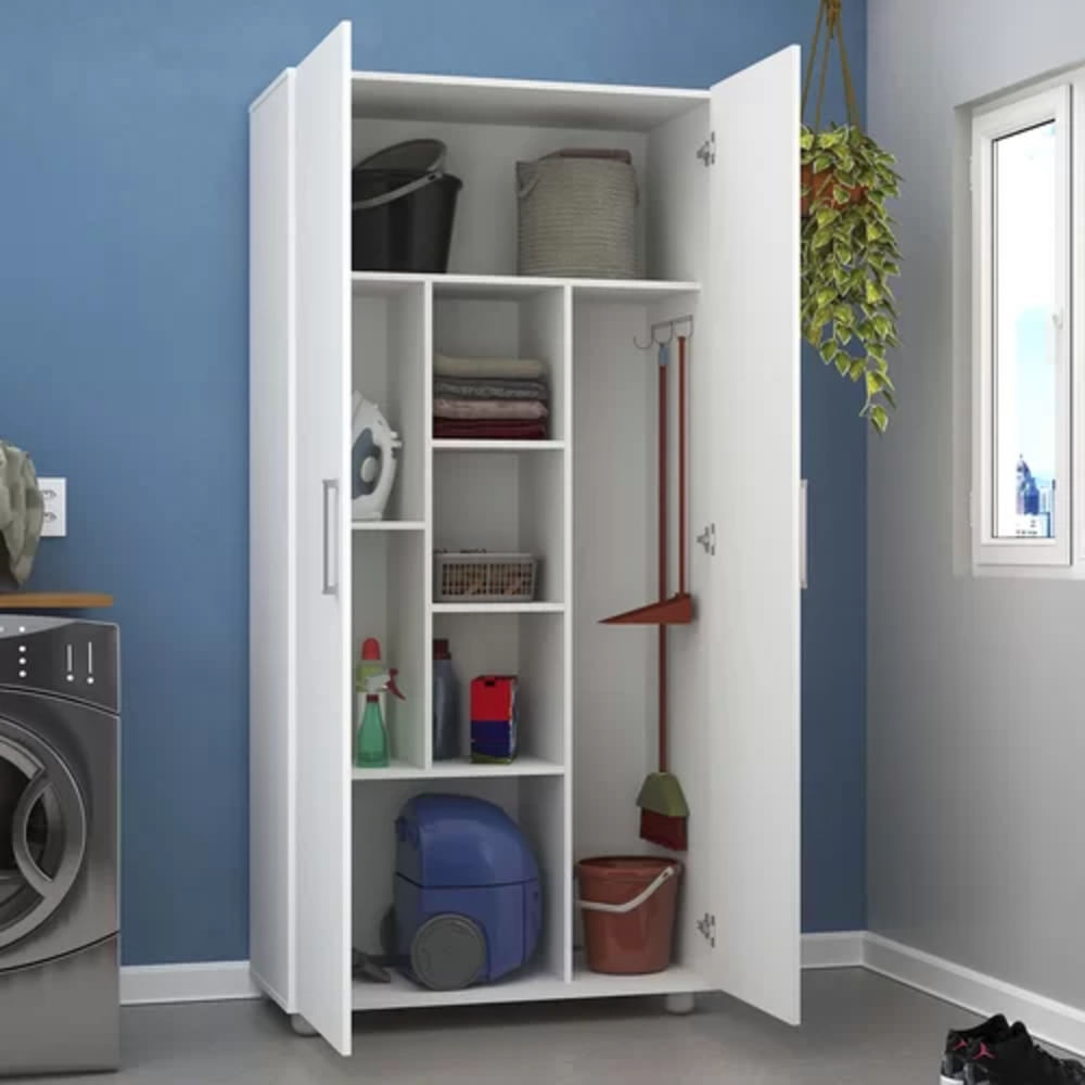 Mueble para Lavanderia multiusos 2 puertas Salomón color Blanco TU MESITA