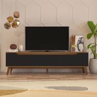 Mueble para TV funcional 2 puertas 1 cajon Caetana color Negro/Duna TU MESITA
