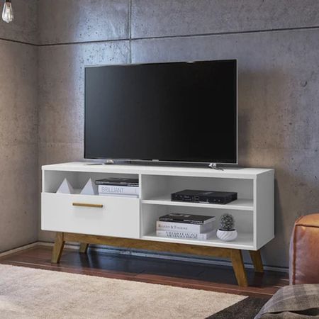 Mesa para TV multiusos 1 cajon Florentino color Blanco TU MESITA