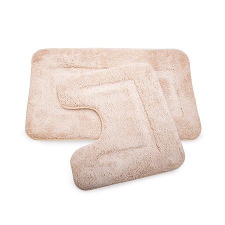 Set Alfombra para baño Orange Microfibra Beige 2 piezas