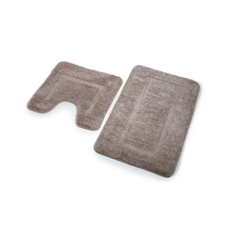 Set Alfombra para baño Orange Microfibra Taupe 2 piezas