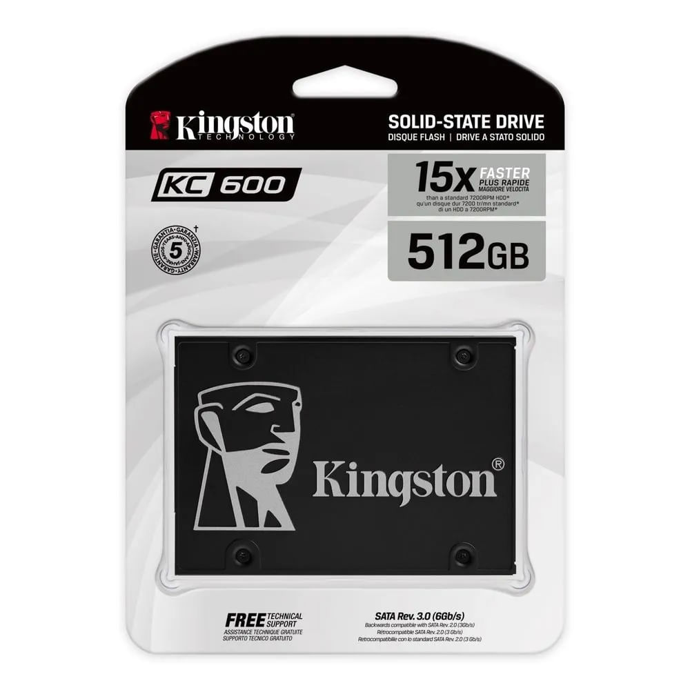 Disco Sólido SSD Kingston SKC600 512GB Interno SATA 6 GBP/s 2.5 Pulgadas SKC600/512G