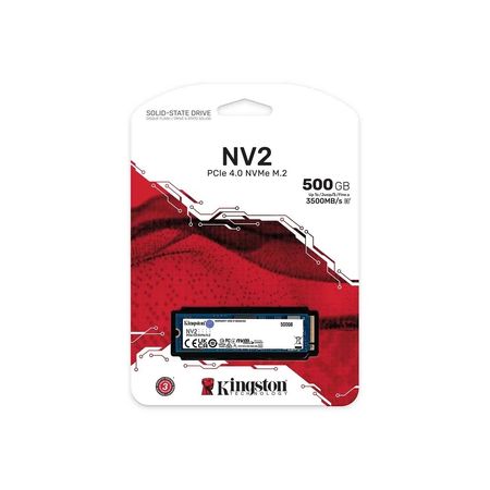 Disco Duro Sólido SSD Kingston NV2 500GB M2 2280 NVMe PCIe Gen 4x4 SNV2S/500G