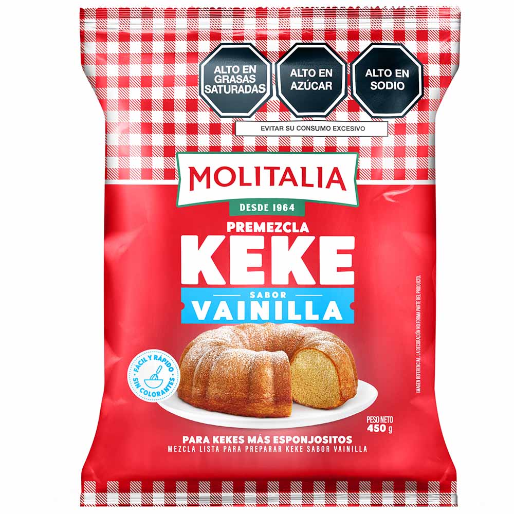 Premezcla MOLITALIA Keke de Vainilla Bolsa 450g