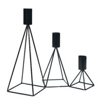 Candelabros Decorativos de Metal Negro METHOME