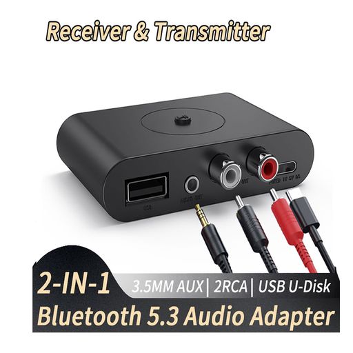 GENERICO Transmisor Y Receptor Bluetooth 5.0 Rx Tx Jack 3.5 Rca Cable